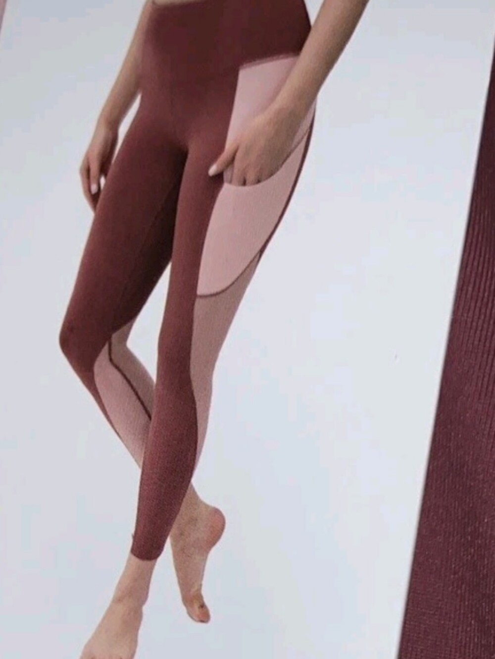 Active Life High-Waist Colorblock Leggings - Mauve and Blush